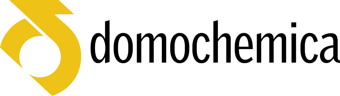Domochemica sponsor logo featuring the company's name with a distinctive yellow emblem.
