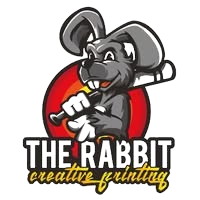 The Rabbit Creative Printing sponsor logo featuring a cartoon rabbit mascot with creative printing branding.
